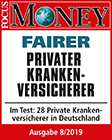 Focusmoney fairer Krankenversicherer 2019